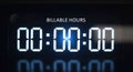 Digital timer display shows 00 00 00 with the label Billable Hours above it Royalty Free Stock Photo