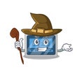 Digital timer funny but sneaky witch cartoon character design