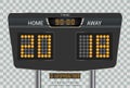 Digital timing scoreboard, Football match team A vs team B, Strategy broadcast graphic template