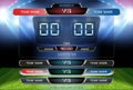 Digital timing scoreboard and Lower thirds template, Soccer or football match team A vs team B, Strategy broadcast graphic for pre