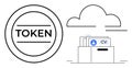 Digital Token and Cloud Data Storage with Personal CV Management Concept Royalty Free Stock Photo