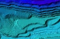 Digital topographic elevation model of a excavation site with steep walls