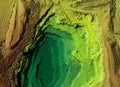 Digital topographic elevation model of a excavation site with steep walls