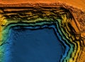 Digital topographic elevation model for GIS of a excavation with steep walls