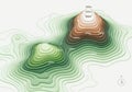 A digital topographic map featuring two elevation profiles. The Royalty Free Stock Photo