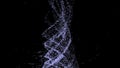 Digital tornado wave with dots on the dark background. The futuristic abstract structure. 3D rendering