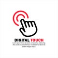 Digital touch icon. Clicking hand cursor. Vector on isolated white background. EPS 10