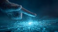 Digital Touch Interface with Futuristic Finger Interaction and Data Technology Concept Royalty Free Stock Photo