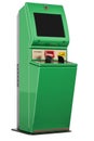 Digital touchscreen terminal. Financial services kiosk, 3D rendering