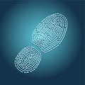 Digital tracking concept. Footprint with chip pattern. Computer identity vector illustration. Biometric information Royalty Free Stock Photo