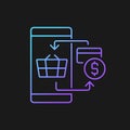 Digital transacting gradient vector icon for dark theme Royalty Free Stock Photo