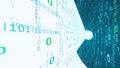 Digital transformation through binary data and futuristic technology integration Royalty Free Stock Photo