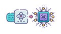 Digital Transformation: Block to Microchip Processing, vector design Generative AI Royalty Free Stock Photo
