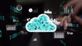 Digital Transformation in Business with Cloud Computing Graphics and Data Visualization Concepts on Computer Interface Royalty Free Stock Photo