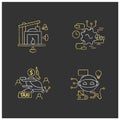 Digital transformation chalk icons set Royalty Free Stock Photo