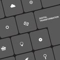 Digital transformation computer keyboard Royalty Free Stock Photo