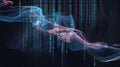 Digital Transformation Concept With Binary Code and Flowing Colorful Smoke Effect Royalty Free Stock Photo