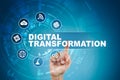 Digital transformation, Concept of digitization of business processes and modern technology. Royalty Free Stock Photo