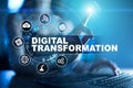 Digital transformation, Concept of digitization of business processes and modern technology. Royalty Free Stock Photo