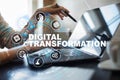 Digital transformation, Concept of digitization of business processes and modern technology.