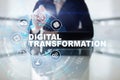 Digital transformation, Concept of digitization of business processes and modern technology. Royalty Free Stock Photo