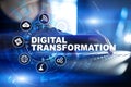 Digital transformation, Concept of digitization of business processes and modern technology. Royalty Free Stock Photo