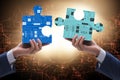 Digital transformation concept with jigsaw puzzle Royalty Free Stock Photo