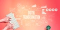 Digital Transformation concept with person using computer keyboard Royalty Free Stock Photo