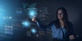 Digital transformation concepts, systems engineering, binary code, communication programs and networks. network security computer Royalty Free Stock Photo
