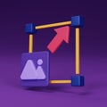 Digital Transformation, 3D Icon of Image Resizing Icon for Creative Design. 3D Render Royalty Free Stock Photo