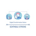 Digital transformation failure concept icon Royalty Free Stock Photo
