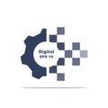 Digital transformation icon. Gray gear. Technology concept Royalty Free Stock Photo
