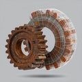 Digital Transformation of an Industrial Gear Royalty Free Stock Photo