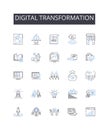 Digital Transformation line icons collection. Trinkets, Keepsakes, Memorabilia, Tokens, Memento, Remembrance