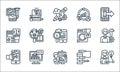 Digital transformation line icons. linear set. quality vector line set such as insight, performance, interactive, scrum, digital