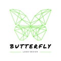 Digital transformation. Logo design. Polygonal color butterfly. vector