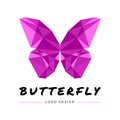 Digital transformation. Logo design. Polygonal color butterfly. vector