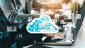 Digital Transformation in Modern Business with Cloud Computing Technology, Data Analysis, and Virtual Collaboration Royalty Free Stock Photo