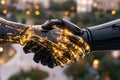 Digital Transformation: Robot Handshake with Human - Artificial Intelligence Collaboration