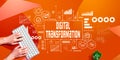 Digital Transformation concept with person using computer keyboard Royalty Free Stock Photo