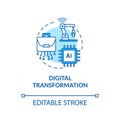 Digital transformation turquoise concept icon