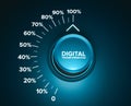 Digital transformation to improve efficiency. Rotating knob to increase data digitization
