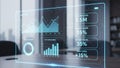digital transparent dashboard analytics data visualization 4k ai Royalty Free Stock Photo