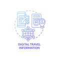Digital travel information blue gradient concept icon