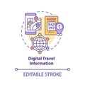 Digital travel information concept icon