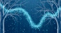 Digital Tree of Knowledge Binary Code Branches on Dark Blue Network Background Royalty Free Stock Photo