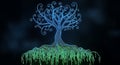 Digital Tree of Life Binary Code Roots, Data Network, Futuristic Technology Royalty Free Stock Photo