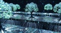 Digital Tree of Life Futuristic Technology and Binary Code Network Royalty Free Stock Photo