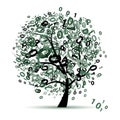Digital tree logo colorful, code and program Royalty Free Stock Photo