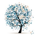 Digital tree logo colorful, code and program Royalty Free Stock Photo